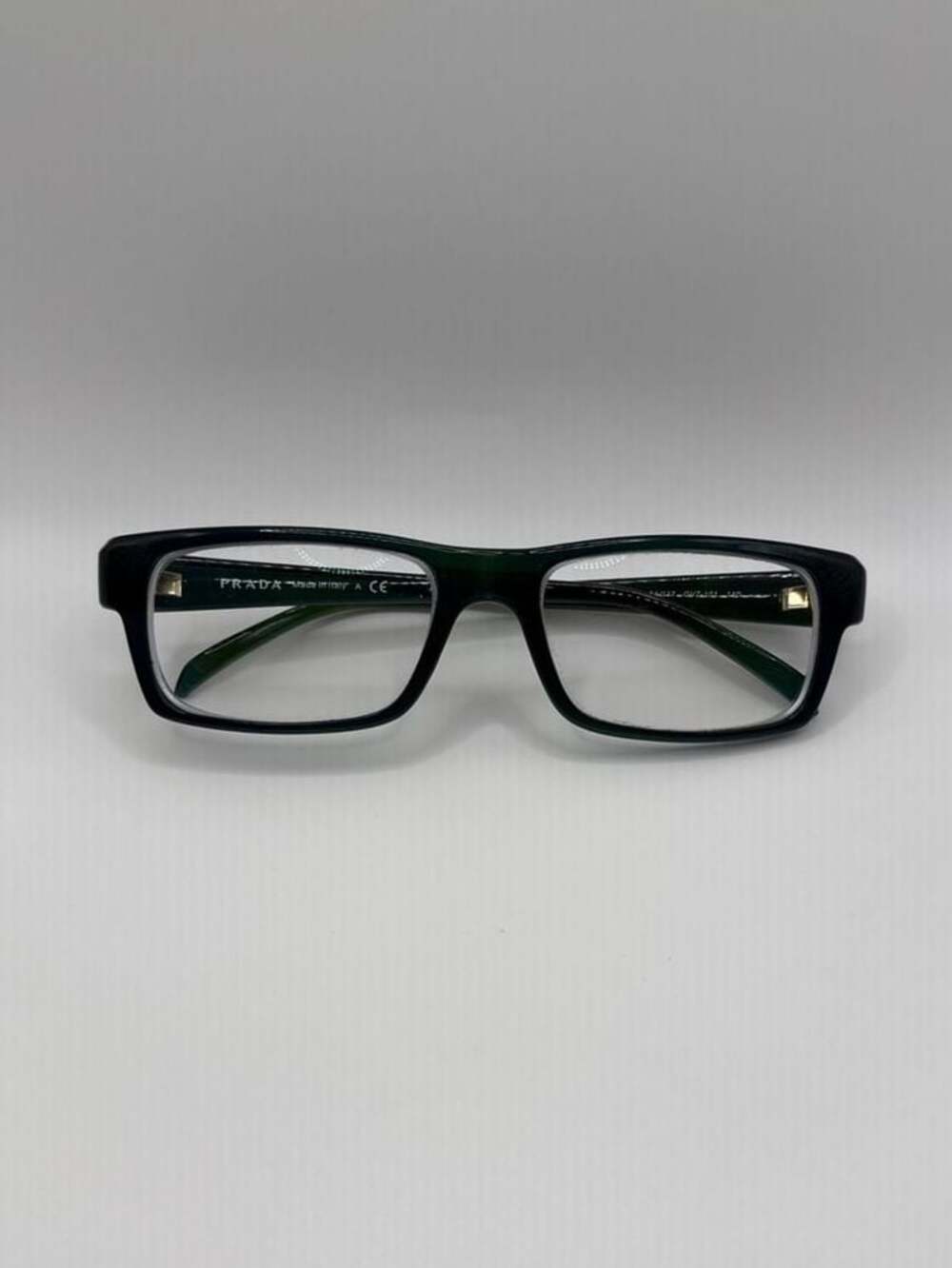 Prada PR B09V Rectangular Eyeglasses in Black and Green
